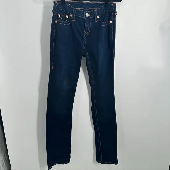True Religion Billie Mid Rise Straight Dark Wash Jeans - Picture 2 of 9
